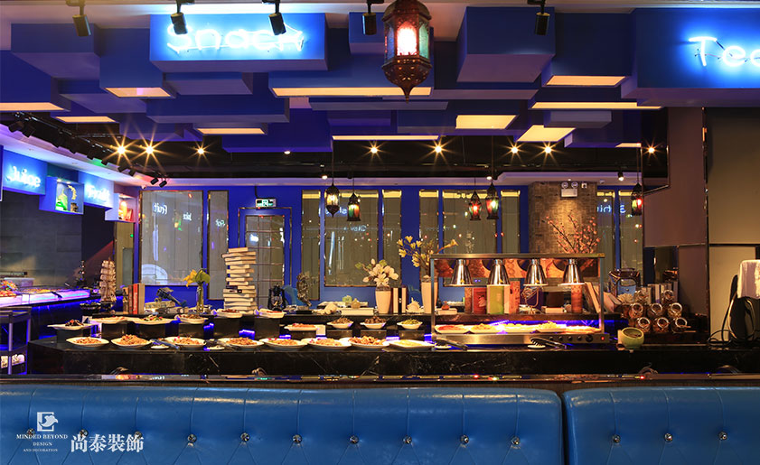 自助西餐厅装修实景图-曼格海鲜